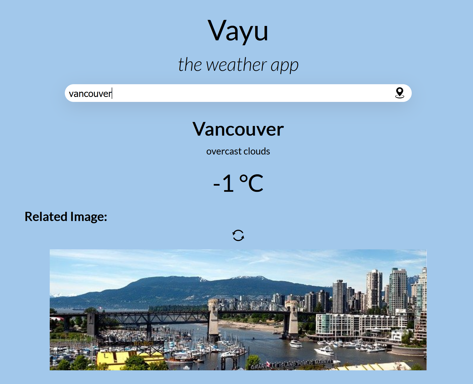 image of weather app